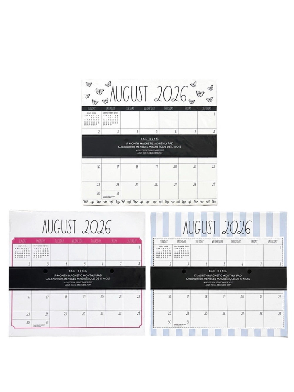 RAE DUNN 2026 - 2027 17-MONTH MAGNETIC MONTHLY PAD CALENDAR AGENDA FRIDGE